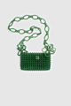 FLOWER BAG sheer green · acryl pearls · Size ONESIZE