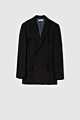 DOUBLE BREASTED BLAZER HST black crepe wool